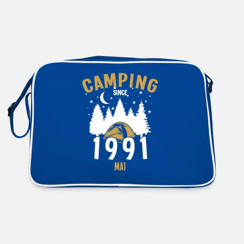 Geburtstag: Camping seit Mai 1991 Zelten Retro Tasche