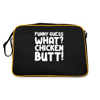 Funny Guess What? Chicken Butt! I Funny Farmer - Retro Bag - black/gold - Back