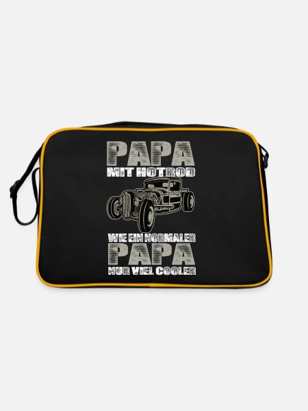 Hotrod - Retro Tasche - Schwarz/Gold - Hinten