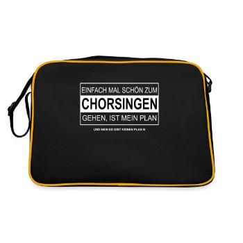 Einfach mal schön zum CHORSINGEN gehen - Retro Tasche - Schwarz/Gold - Hinten