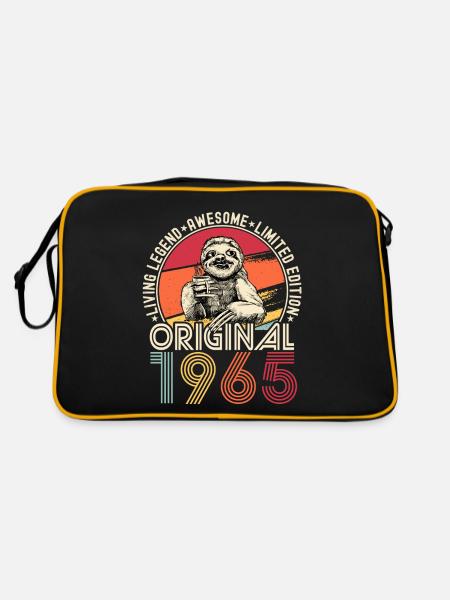 1965 Anniversaire vintage vintage paresseux cadeau - Sac Retro - noir/or
