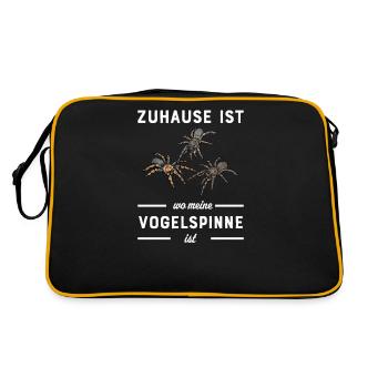 Vogelspinne I Tarantula Terrarium Motiv für - Retro Tasche - Schwarz/Gold - Hinten