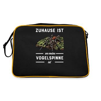 Vogelspinne I Tarantula Terrarium Motiv für - Retro Tasche - Schwarz/Gold - Hinten