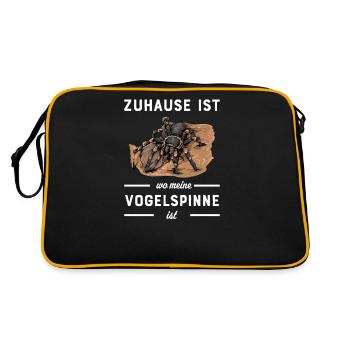 Vogelspinne I Tarantula Terrarium Motiv für - Retro Tasche - Schwarz/Gold - Hinten