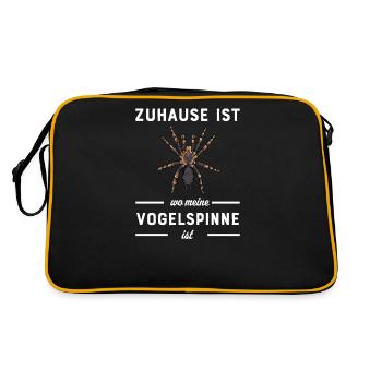 Vogelspinne I Tarantula Terrarium Motiv für - Retro Tasche - Schwarz/Gold - Hinten