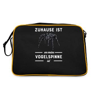 Vogelspinne I Tarantula Terrarium Motiv für - Retro Tasche - Schwarz/Gold - Hinten
