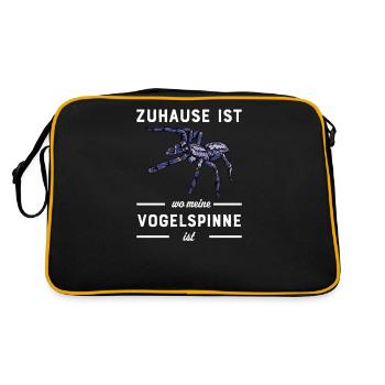 Vogelspinne I Tarantula Terrarium Motiv für - Retro Tasche - Schwarz/Gold - Hinten