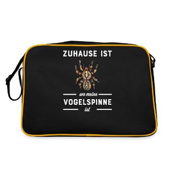 Vogelspinne I Tarantula Terrarium Motiv für - Retro Tasche - Schwarz/Gold - Hinten
