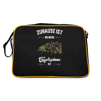 Vogelspinne I Tarantula Terrarium Motiv für - Retro Tasche - Schwarz/Gold - Hinten