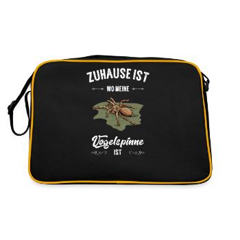 Vogelspinne I Tarantula Terrarium Motiv für - Retro Tasche - Schwarz/Gold - Hinten