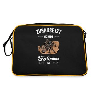 Vogelspinne I Tarantula Terrarium Motiv für - Retro Tasche - Schwarz/Gold - Hinten