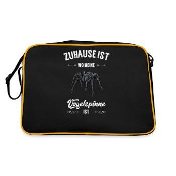 Vogelspinne I Tarantula Terrarium Motiv für - Retro Tasche - Schwarz/Gold - Hinten
