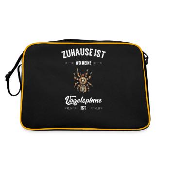 Vogelspinne I Tarantula Terrarium Motiv für - Retro Tasche - Schwarz/Gold - Hinten