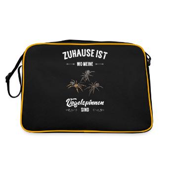 Vogelspinne I Tarantula Terrarium Motiv für - Retro Tasche - Schwarz/Gold - Hinten