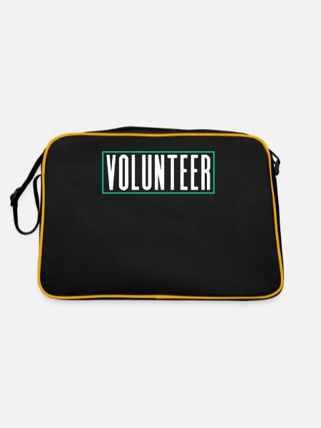 Freiwilliger Ehrenamtlicher Ehrenamt Freiwillig - Retro Tasche - Schwarz/Gold - Hinten