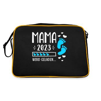 Mutter 2023 Werdende Mama Loading 2023 - Retro Tasche - Schwarz/Gold - Hinten