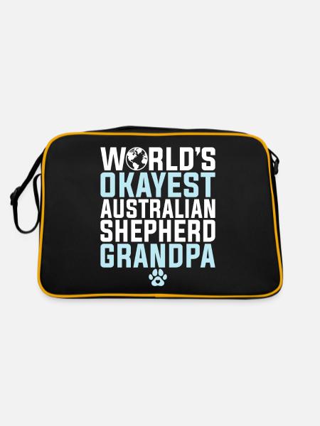 Australian Shepherd Gifts - Retro Bag - black/gold - Back