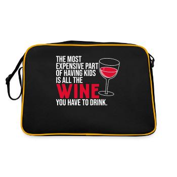 Nous devons boire des dictons de buveurs de vin - Sac Retro - noir/or - Dos