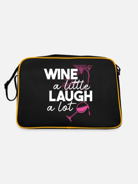 Vin un peu rire beaucoup boire amoureux - Sac Retro - noir/or - Dos