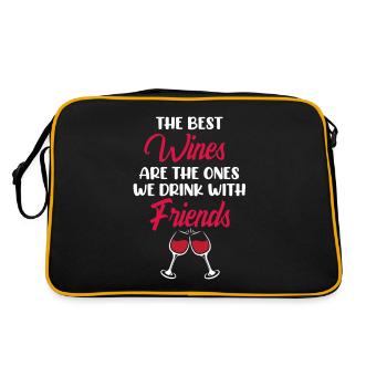 Boire du vin avec des amis Boire des dictons - Sac Retro - noir/or - Dos