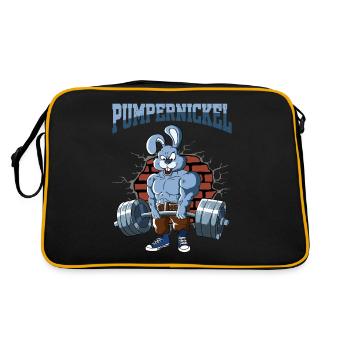 Fitnesstraining Pumpernickel Kreuzheben Fitness - Retro Tasche - Schwarz/Gold - Hinten
