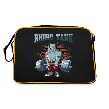 Fitnesstraining Pumpen Naßhorn Kreuzheben Fitness - Retro Tasche - Schwarz/Gold - Hinten