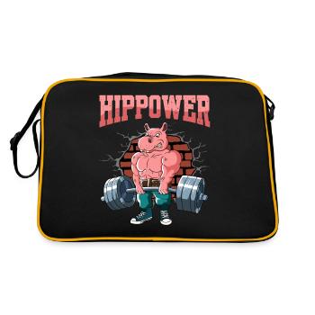 Fitnesstraining Pumpen Hippo Kreuzheben Fitness - Retro Tasche - Schwarz/Gold - Hinten