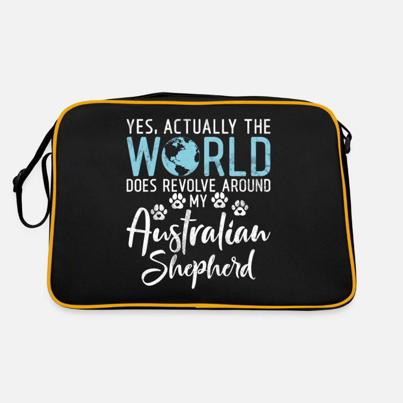 Australian Shepherd Geschenke - Retro Tasche - Schwarz/Gold