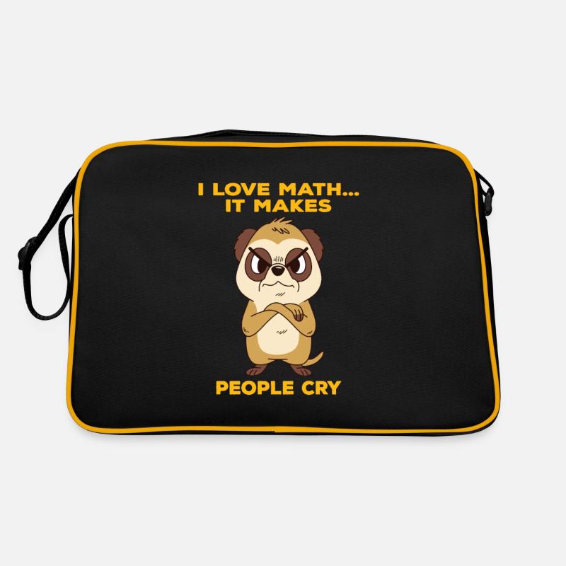Wütendes Erdmännchen mag Mathematik Retro Tasche