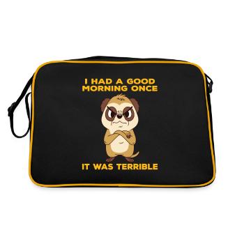 Angry meerkat a terribly good morning - Retro Bag - black/gold - Back