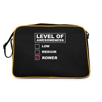 Lustiges Ruderteam auf höchstem Niveau Ein - Retro Tasche - Schwarz/Gold - Hinten