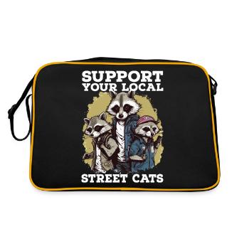 Soutenez votre chat de rue local Opossum de raton laveur - Sac Retro - noir/or - Dos