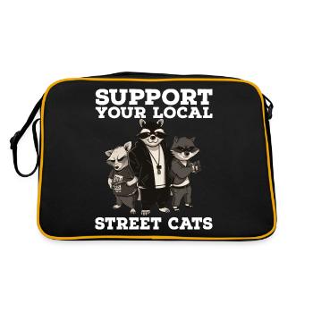 Soutenez votre chat de rue local Opossum de raton laveur - Sac Retro - noir/or - Dos