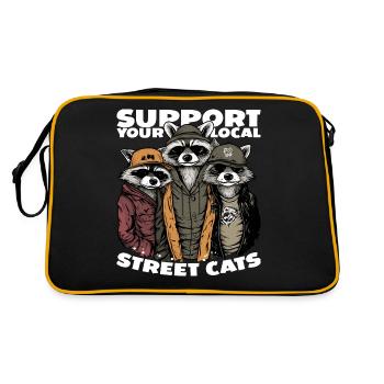 Soutenez votre chat de rue local Opossum de raton laveur - Sac Retro - noir/or - Dos