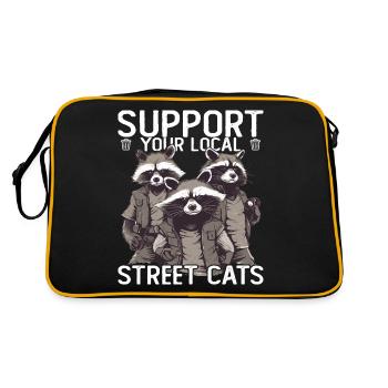 Soutenez votre chat de rue local Opossum de raton laveur - Sac Retro - noir/or - Dos