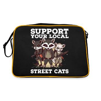 Soutenez votre chat de rue local Opossum de raton laveur - Sac Retro - noir/or - Dos