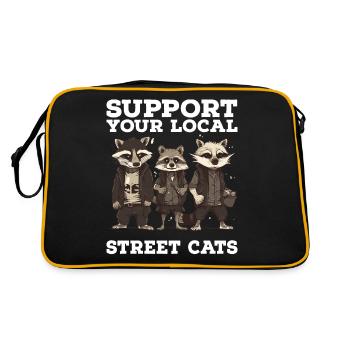 Soutenez votre chat de rue local Opossum de raton laveur - Sac Retro - noir/or - Dos