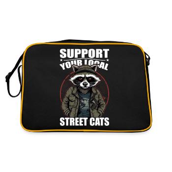 Soutenez votre chat de rue local Opossum de raton laveur - Sac Retro - noir/or - Dos
