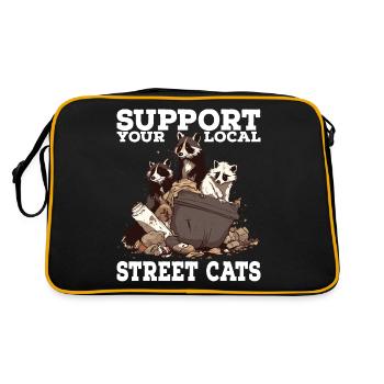 Soutenez votre chat de rue local Opossum de raton laveur - Sac Retro - noir/or - Dos
