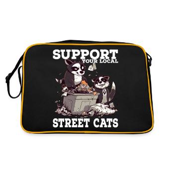 Soutenez votre chat de rue local Opossum de raton laveur - Sac Retro - noir/or - Dos