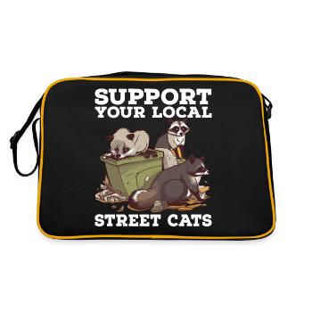 Soutenez votre chat de rue local Opossum de raton laveur - Sac Retro - noir/or - Dos