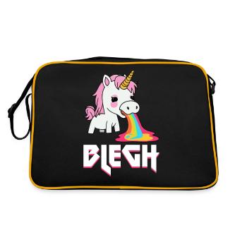 Blegh Heavy Metal Metalcore Einhorn - Retro Tasche - Schwarz/Gold - Hinten