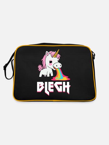 Blegh Heavy Metal Metalcore Unicorn - Retro Bag - black/gold - Back