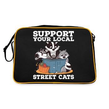 Soutenez votre chat de rue local Opossum de raton laveur - Sac Retro - noir/or - Dos