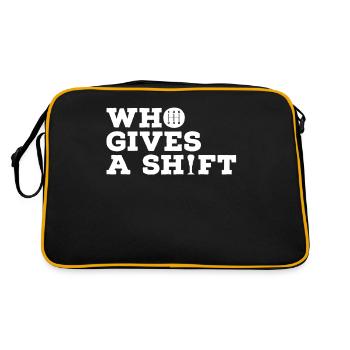 Who Gives A Shift Auto Tuner Spruch - Retro Tasche - Schwarz/Gold - Hinten