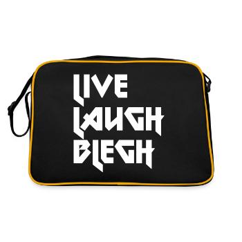 Live Laugh Blegh Heavy Metal Metalcore - Retro Tasche - Schwarz/Gold - Hinten