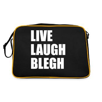 Live Laugh Blegh Heavy Metal Metalcore - Retro Tasche - Schwarz/Gold - Hinten