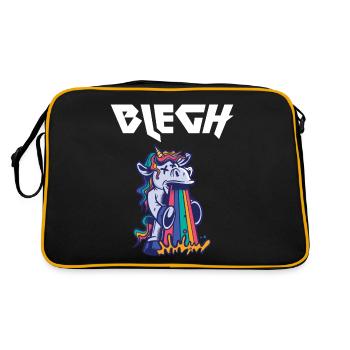 Blegh Heavy Metal Metalcore Einhorn - Retro Tasche - Schwarz/Gold - Hinten