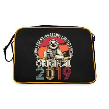 2019 Anniversaire vintage vintage paresseux cadeau - Sac Retro - noir/or - Dos