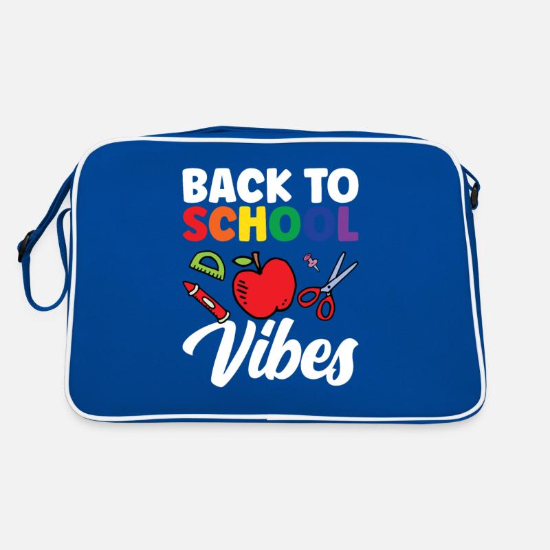 Zurück Zu Schule Vibes Schulstart Schulanfang Retro Tasche